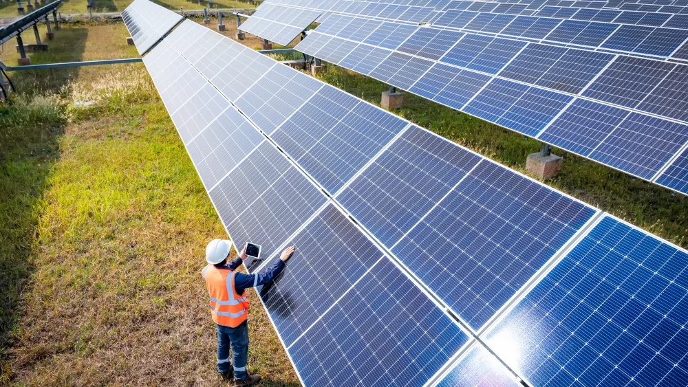 solar farm stock image from Shutterstock