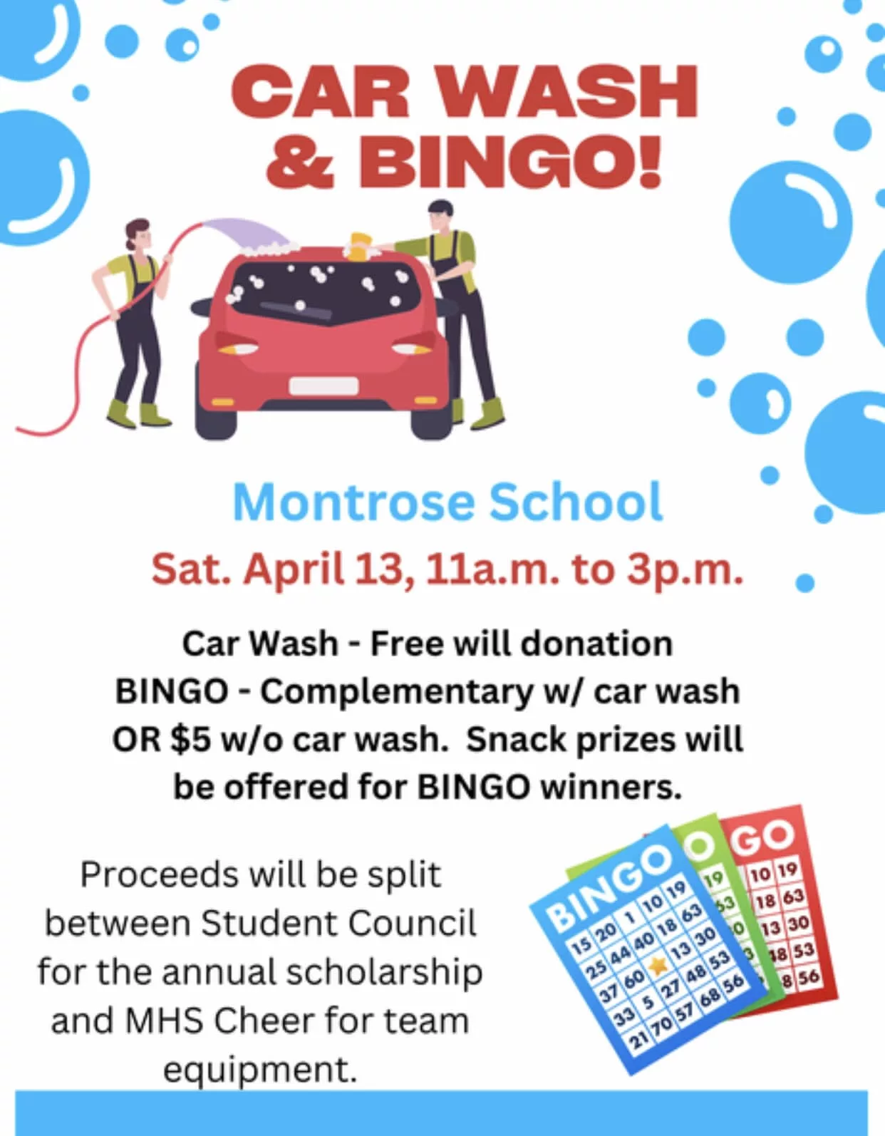 Montrose School Car Wash & Bingo Fundraiser