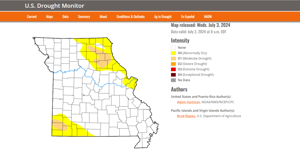 7-4-2024-missouri-drought-monitor-map