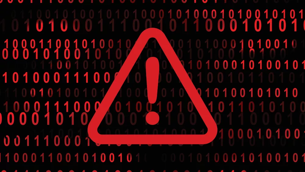 alertwarningsignwithdigitalbinarycodeinthebackground
