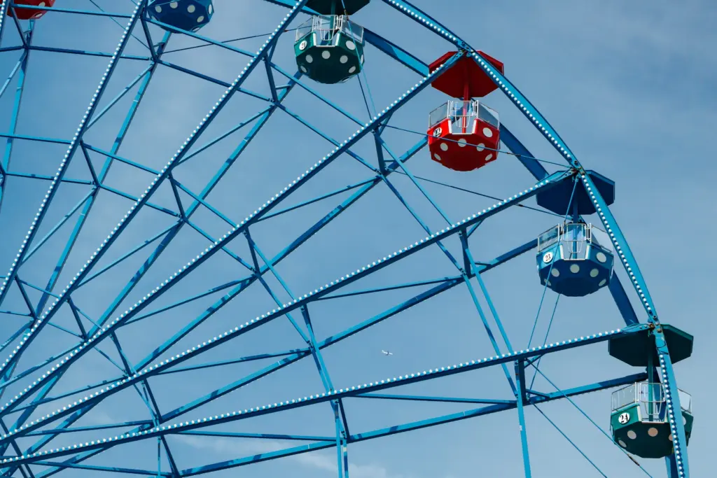 colorfulrideferriswheelinmotioninamusementparkon