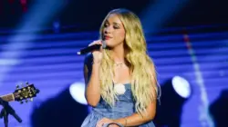 Megan Moroney performs in Hollywood^ Florida on November 14^ 2024 as part of Audacy’s Stars and Strings benefit concert.