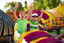 boyandgirlonathrillingrollercoasterrideat