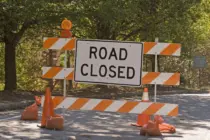aroadclosedsignonanewbridgeconstructionsite