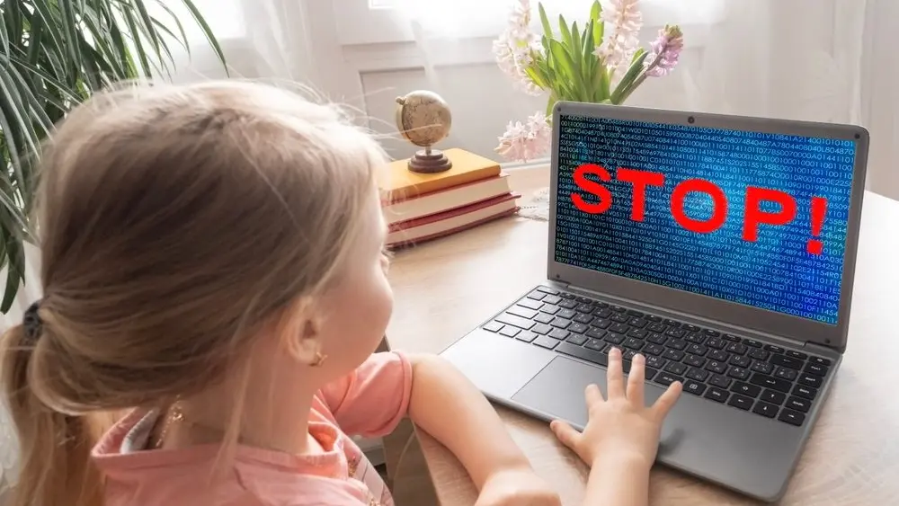 toddlerchildpreschoolgirlusingcomputerstopinternetlearningthrough