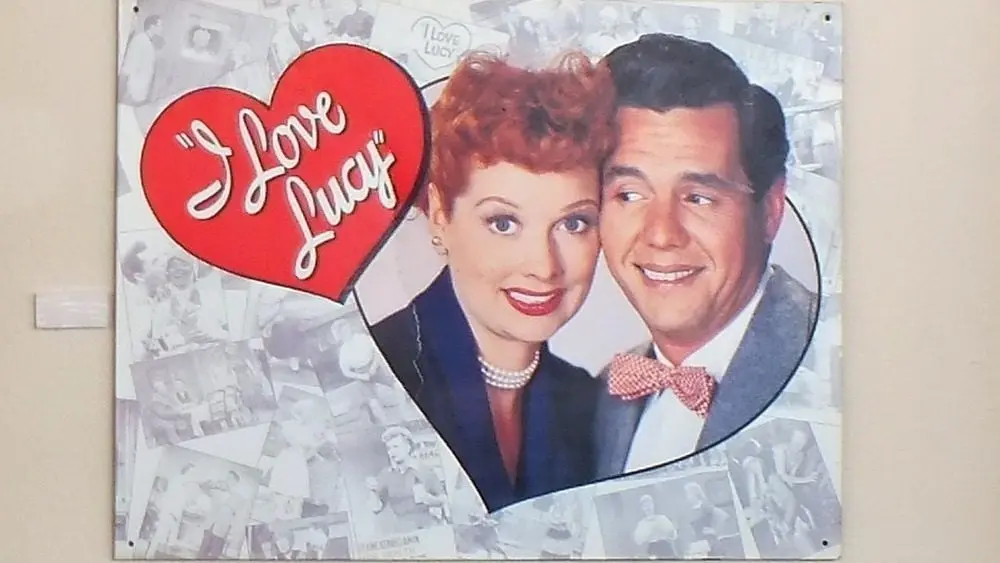 An "I love Lucy" poster inside Twisters Soda Fountain^ a 1950's style soda fountain on Route 66. Williams^ Arizona^ USA^ June 23^2013