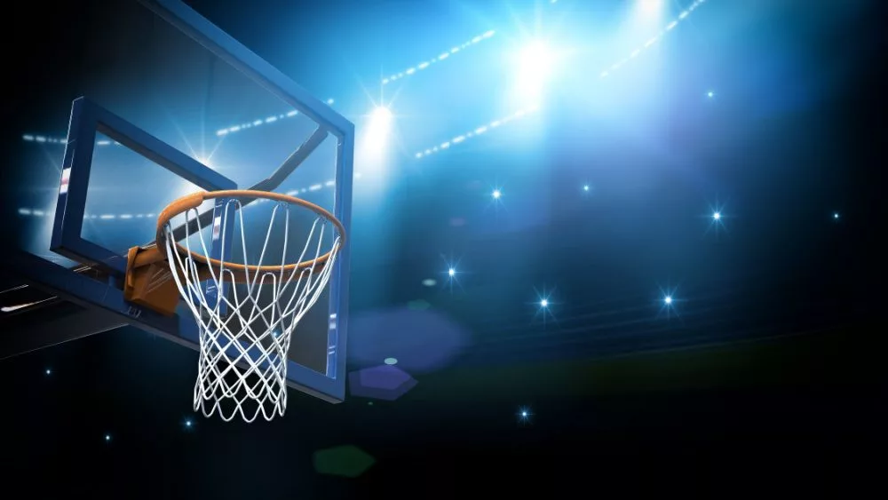 baskeball hoop empty arena