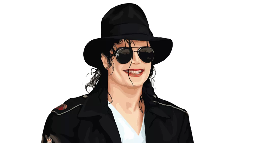 Art Michael Jackson style pop art musician / glasses black fashion potrait design template