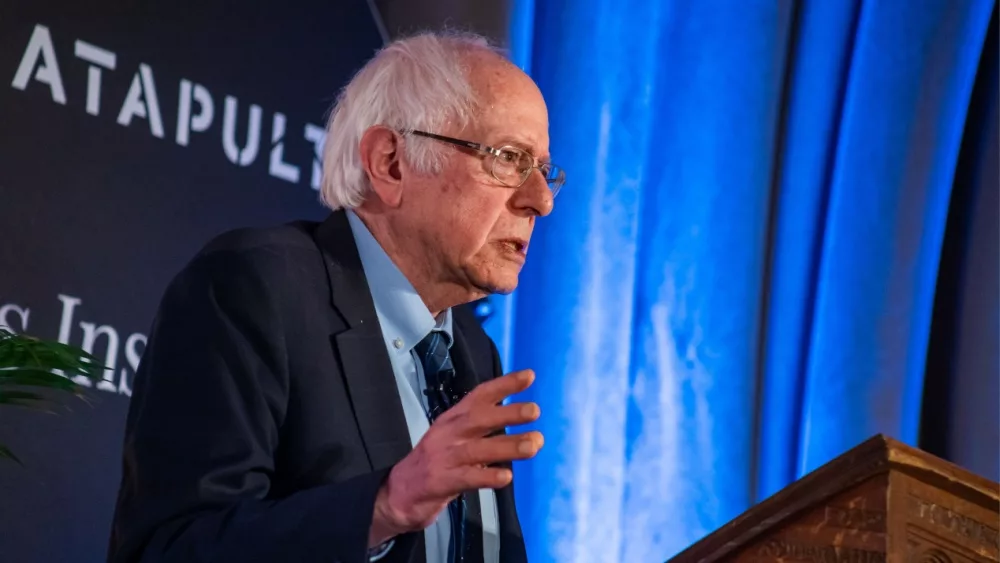 Senator Bernie Sanders speaking at event at Trinity College; Dublin^ Ireland - February 16 2024.