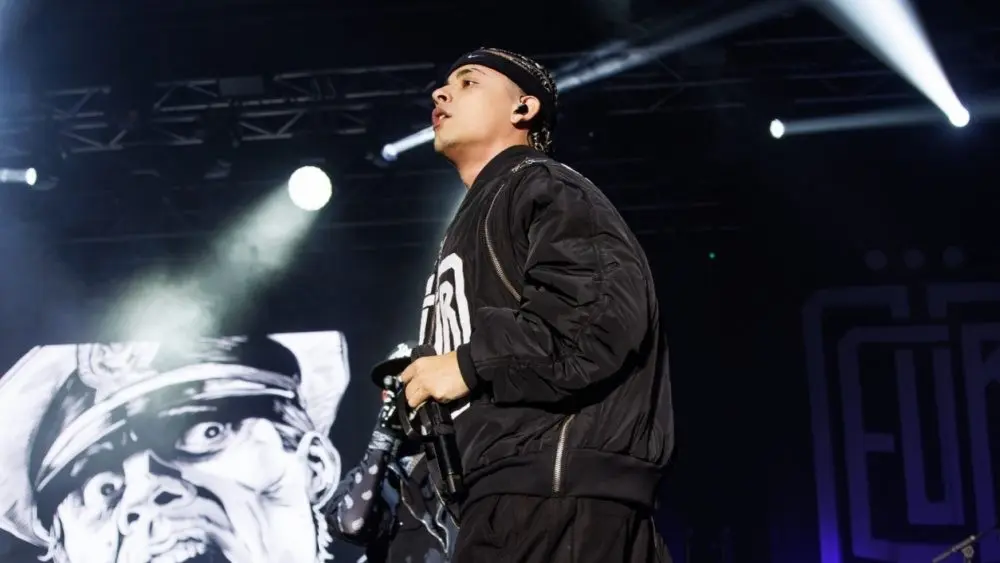 Argentinian rapper Trueno (aka Mateo Palacios Corazzina) performs at Sant Jordi Club. Barcelona^ Spain. 8th March 2025