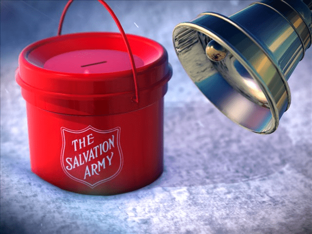 The Salvation Army's red kettle bells ring outside Kroger this holiday  season