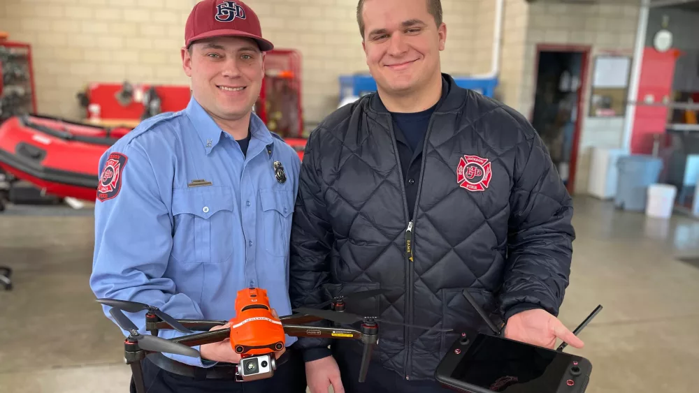 capt-shane-green-left-and-inspector-tyler-whitehead-right-of-jackson-fire-department-with-drone-equipment