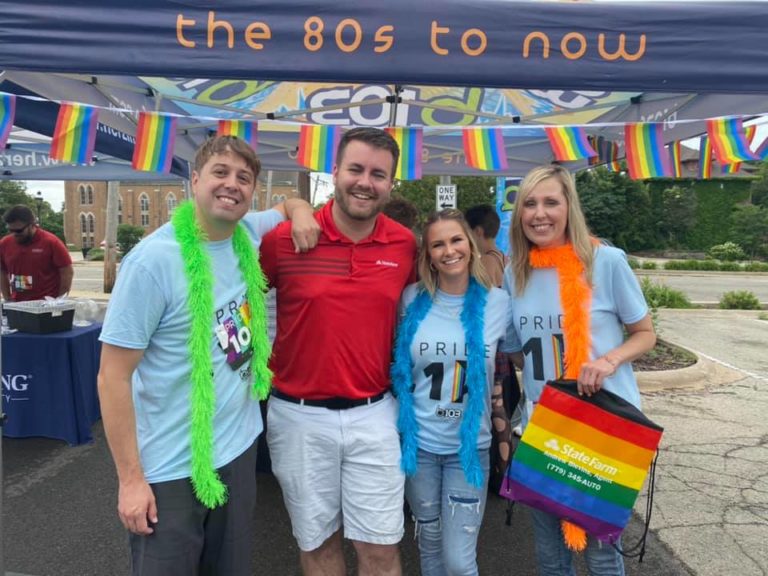 Matt Hall, Chelsea Meyer, Lisa Tyler at Pride