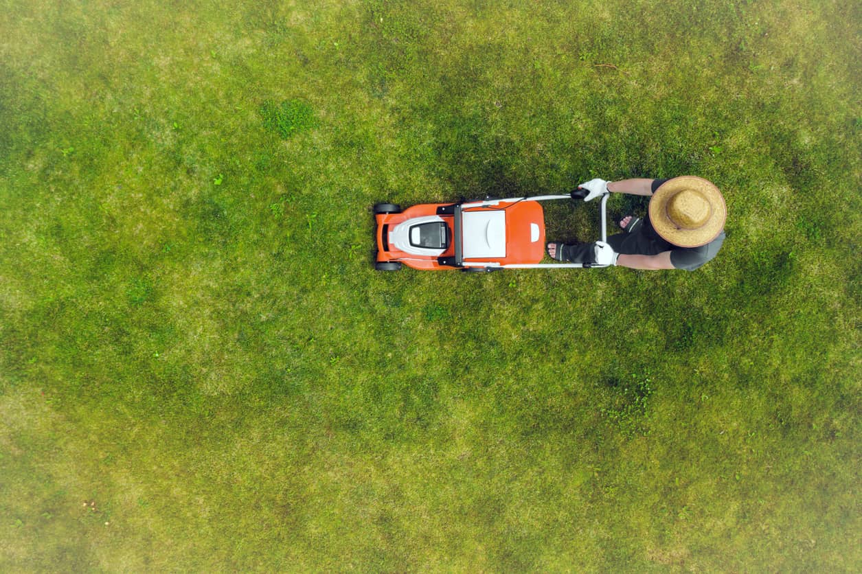 a-young-man-is-mowing-a-lawn-with-a-lawn-mower