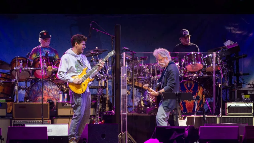 Dead and Company perform at Band Together Bay Area at AT&T Park. (L to R) Bill Kreutzmann^ John Mayer^ Bob Weir^ Mickey Hart.