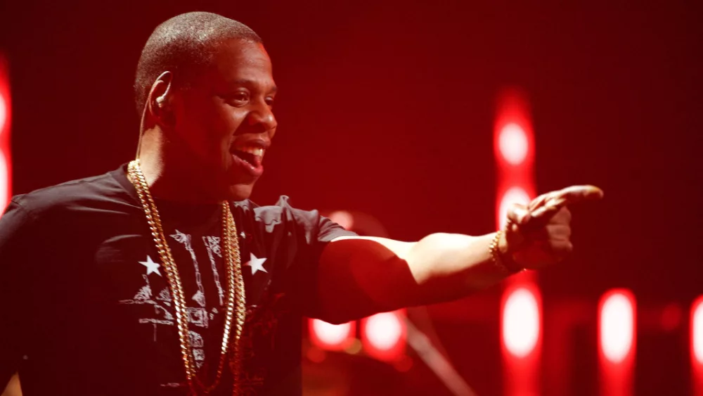 September 23^ 2011 - Jay-Z performs at the inaugural iHeartRadio Music Festival at the MGM Grand Garden Arena.
