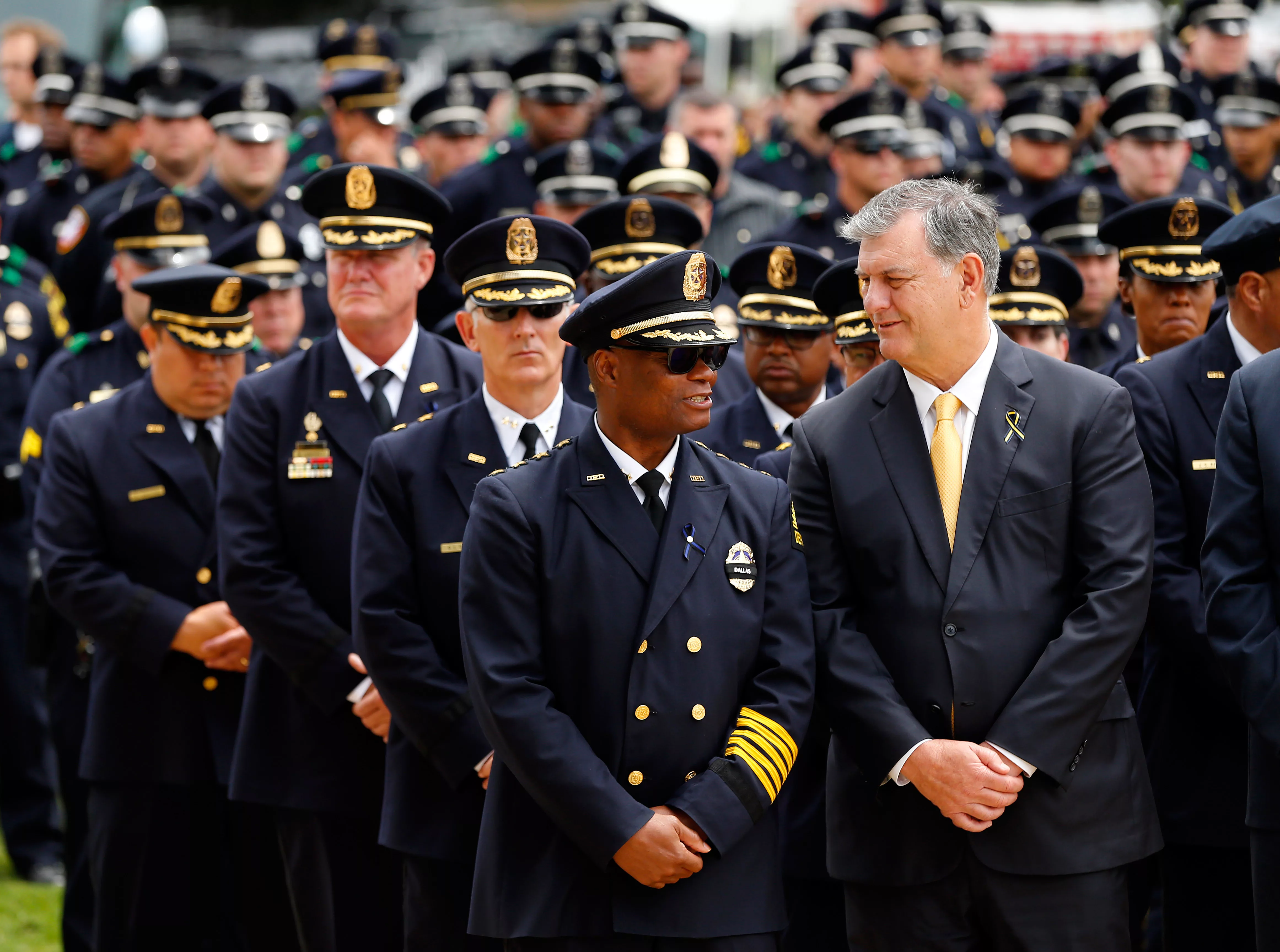 dallas-police-chief-brown-and-dallas-mayor-rawlings-speak-during-a-police-honor-guard-ceremony-for-slain-police-officer-michael-krol-who-was-among-five-police-officers-shot-dead-the-previous-week-in