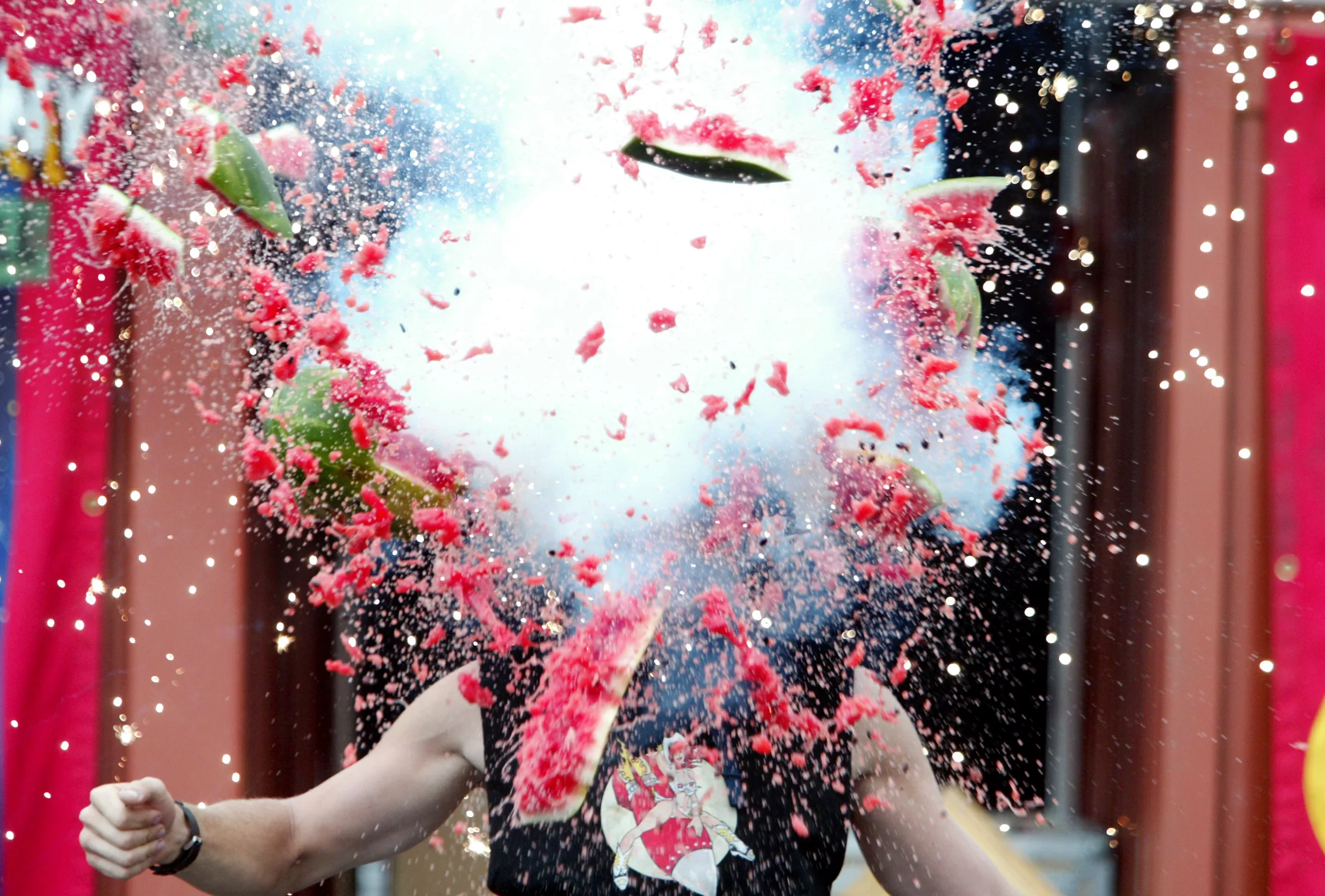 a-watermelon-explodes-on-the-head-of-a-man-from-the-dare-devil-opera-in-sydney