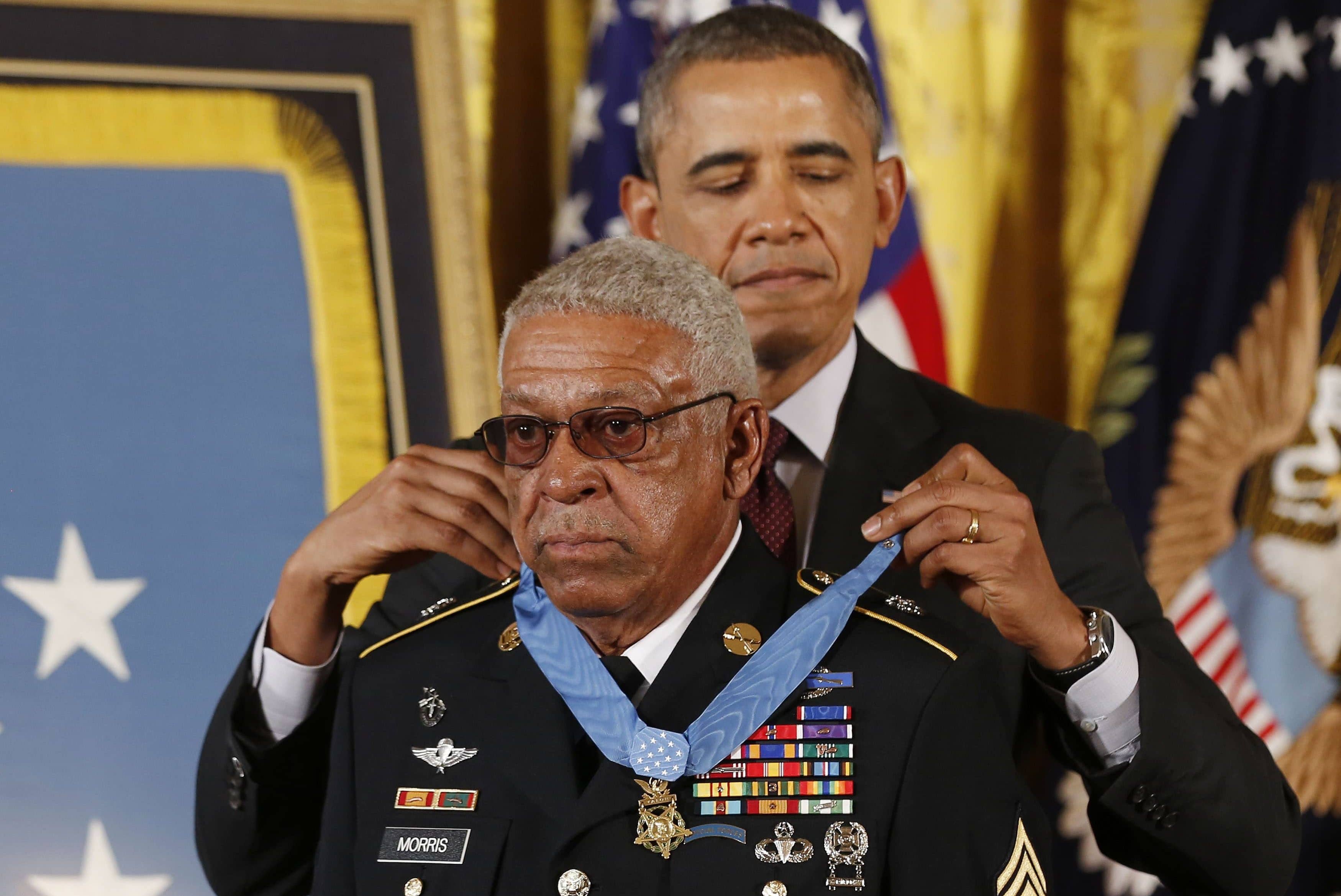 u-s-president-barack-obama-presents-the-medal-of-honor-to-army-staff-sergeant-melvin-morris-for-heroic-action-in-combat-during-the-vietnam-war-while-at-the-white-house-in-washington