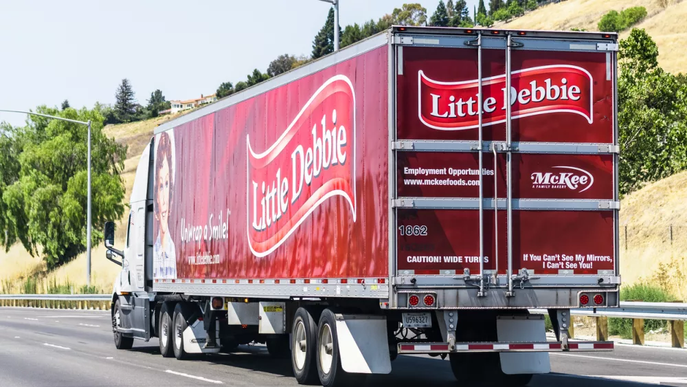 little-debbie-branded-truck-driving-on-the-freeway