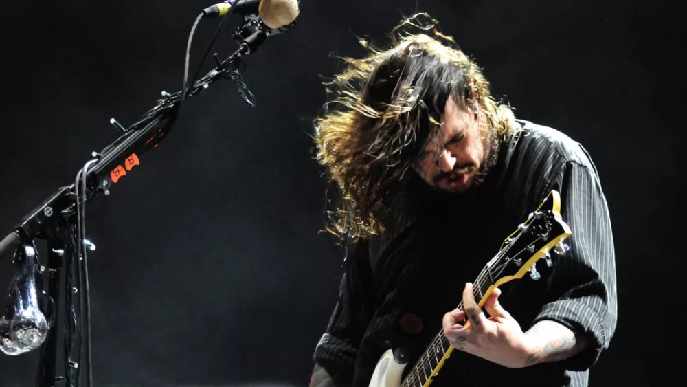 Vocalist/Guitarist Shaun Morgan of the Heavy Metal band Seether performs in concert October 5^ 2011 at the Comfort Dental Amphitheater in Denver^ CO.