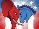 the-democrat-and-republican-symbols-of-a-donkey-and-elephant-facing-off