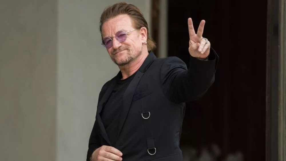 BONO at Elysee Palace to meet the French President Paris^ FRANCE - July 24^ 2017