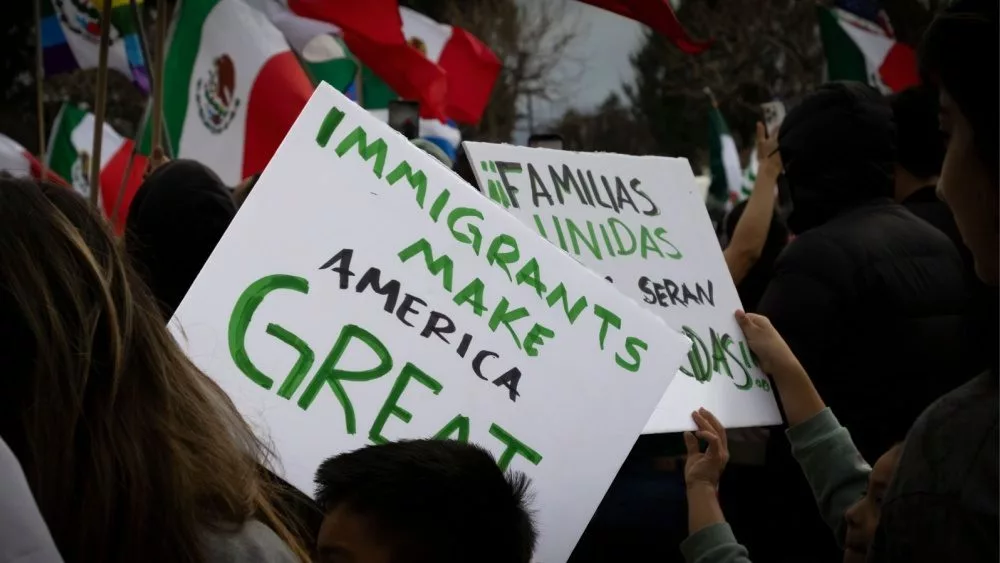 Signs at a protest against the deportation of Immigrants