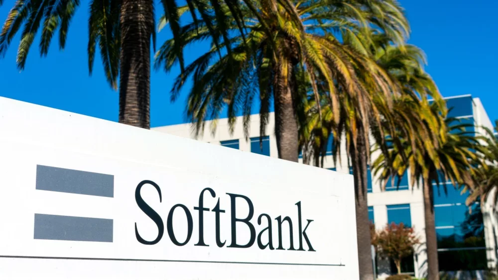 SoftBank sign at SoftBank Vision Fund headquarters in Silicon Valley. SoftBank Group Corporation is a Japanese multinational conglomerate holding company - San Carlos^ California^ USA - 2020