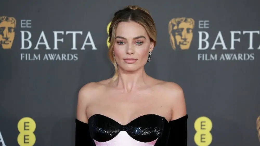 Margot Robbie attends the 2024 EE BAFTA Film Awards at The Royal Festival Hall in London^ England. London^ United Kingdom - February 18^ 2024