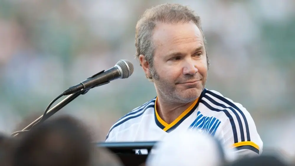 John Ondrasik AKA Five For Fighting performs before the Los Angeles Galaxy MLS game against the Seattle Sounders on October 19th 2014 at the StubHub Center.