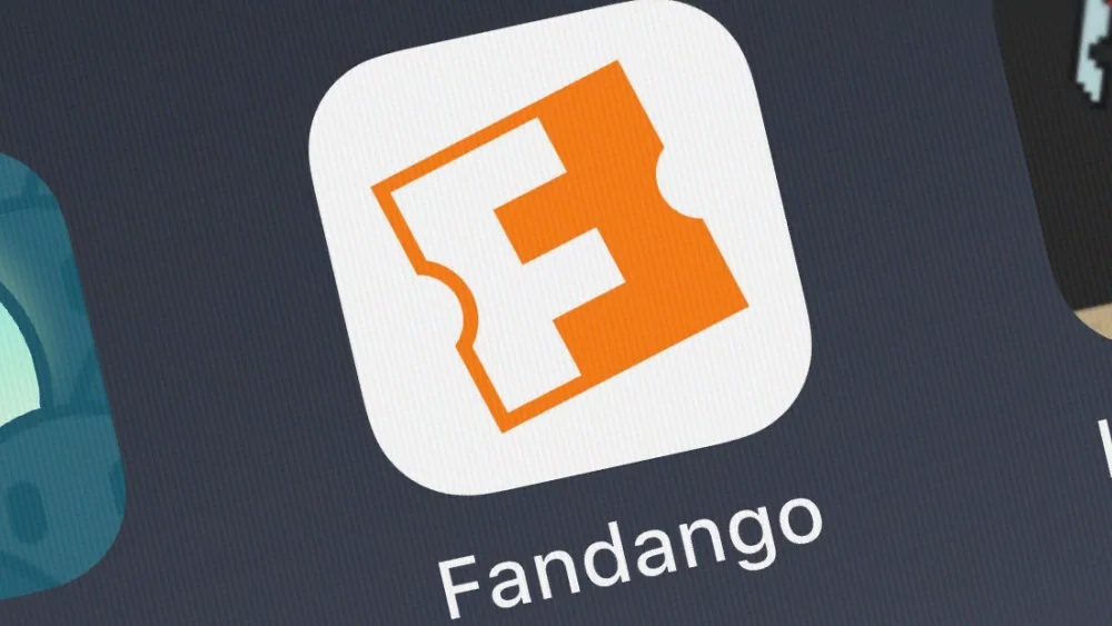 Icon of the mobile app Fandango - Showtimes + Tickets from Fandango on an iPhone.