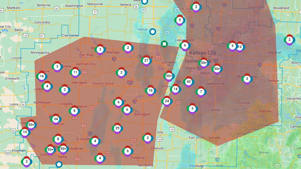 Evergy reports power outages from winter storm