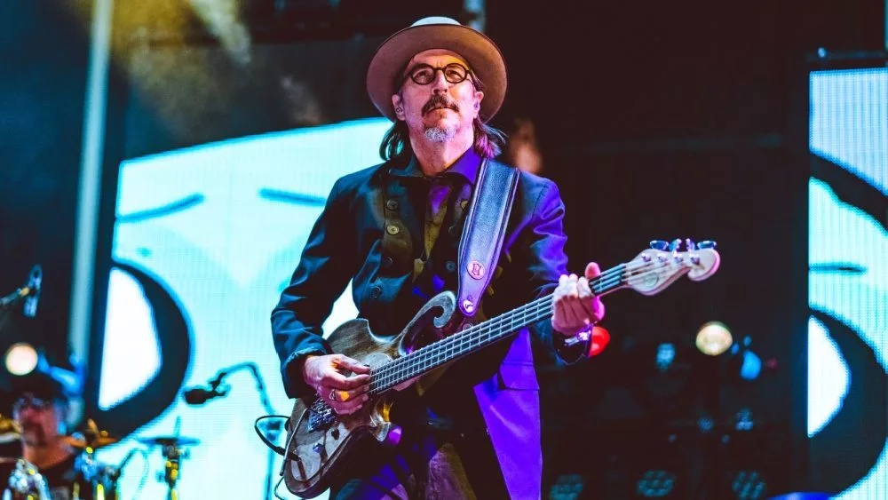 Les Claypool of Primus performs onstage at AT&T Center Grounds. SAN ANTONIO^ TX / USA - SEPTEMBER 22nd^ 2018