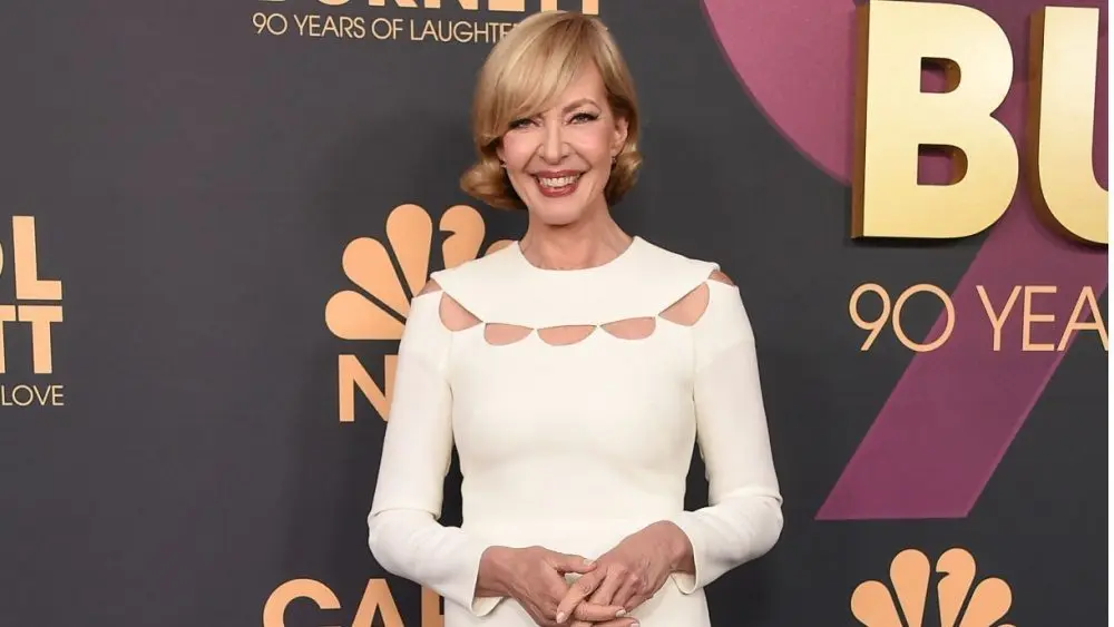 Allison Janney arrives for Carol Burnett: 90 Years of Laughter + Love on April 26^ 2023 in Hollywood^ CA