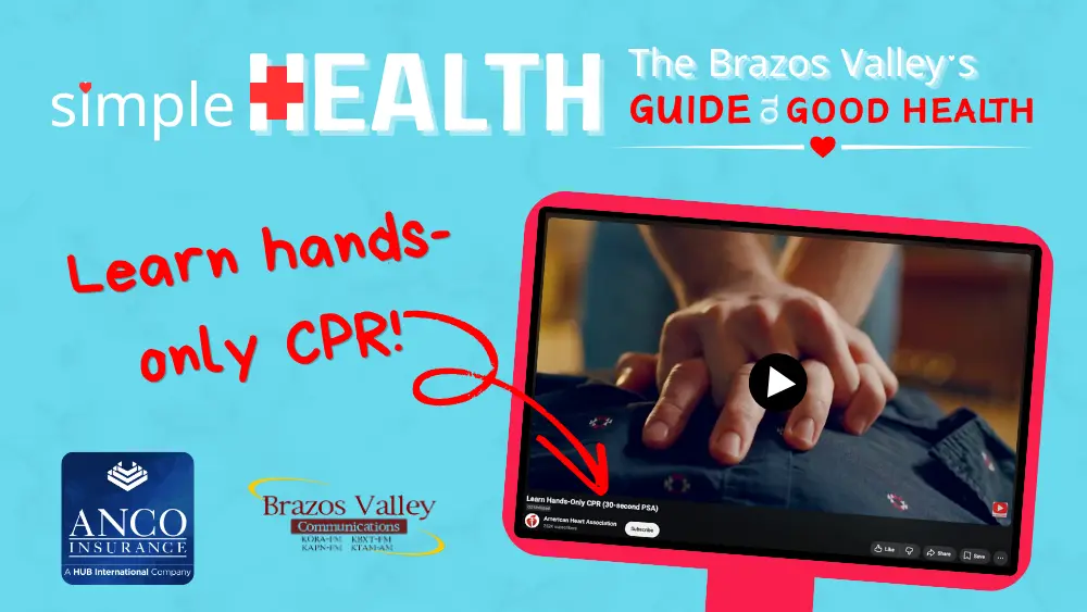 A small clipart monitor plays a YouTube video. Clicking here leads to a YouTube video from the American Heart Association.