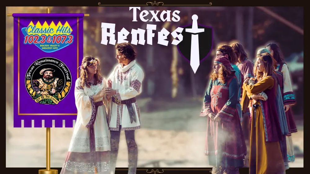 The Texas RenFest slider graphic, featuring RenFest attendants and a banner with logos. Clicking leads to the Texas RenFest website.