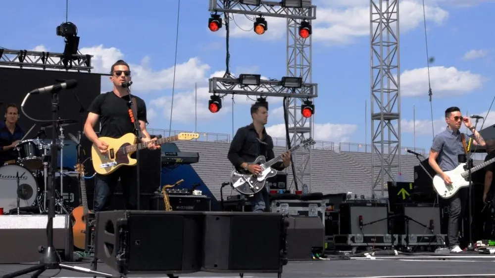 The rock band O.A.R. perform at an outdoor concert in Indiana. peedway^ IN/USA - May 22^ 2015