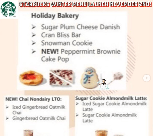 Starbucks' 2023 Winter Menu Has Apparently Been Leaked