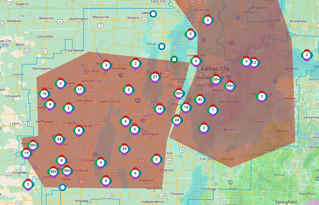 Evergy reports power outages from winter storm 101.3 KFDI