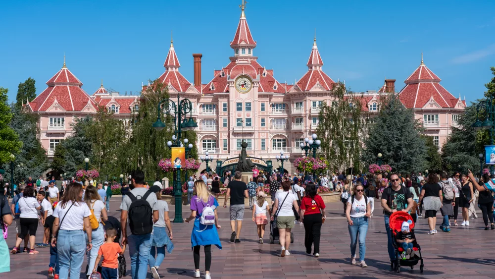 facade-of-disney-amusement-park-hotel-in-europe