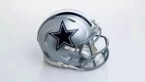 Dallas Cowboys helmet^ on a white background. MONTERREY^ NL^ MEXICO - 17 AGOSTO 2024