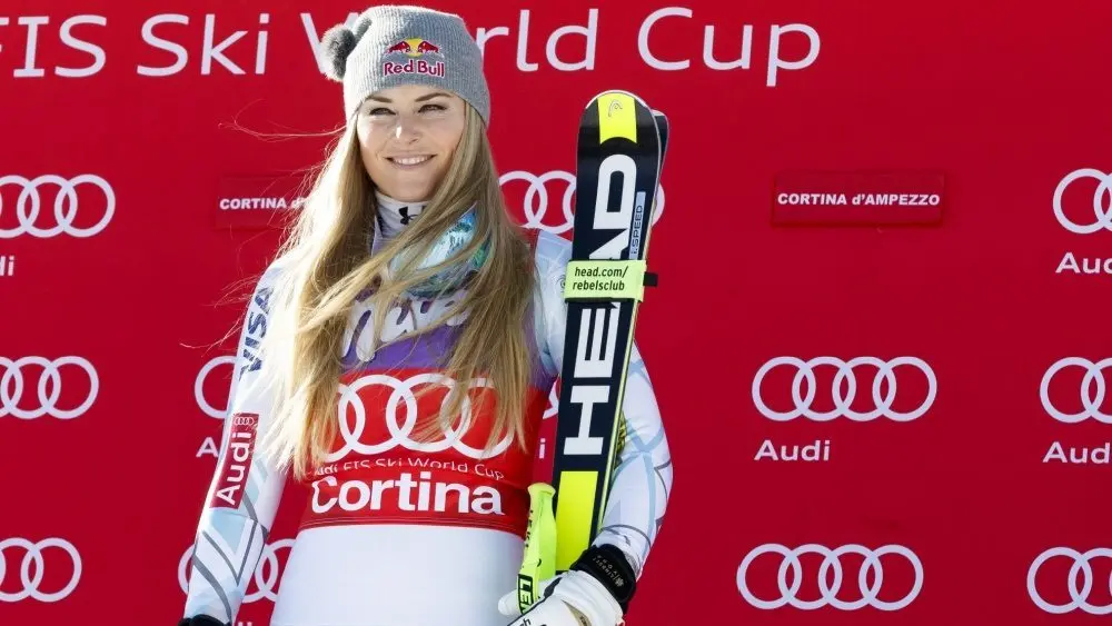 Lindsey Vonn takes 1st place during the Audi Fis Alpine Ski World Cup Women's downhill Race - Cortina d'Ampezzo^ Italy January 23^ 2016