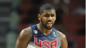 KYRIE IRVING of USA celebrates scoring during the Final game of FIBA BASKETBALL WORLD CUP 2014 at Palacio de los Deportes Arena MADRID^ SPAIN - September 14th 2014