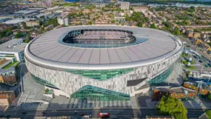 Aerial image of Tottenham Hotspur Stadium. London. United Kingdom. 08.15.2023