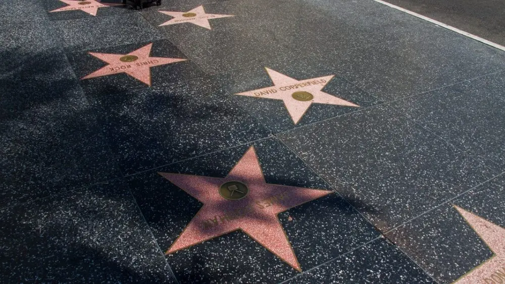The Hollywood Walk of Fame celebirty stars at Hollywood boulevard^ Hollywood. Los Angeles^ CA^ United States Los Angeles^^ CA^ United States - September^ 10th^ 2016