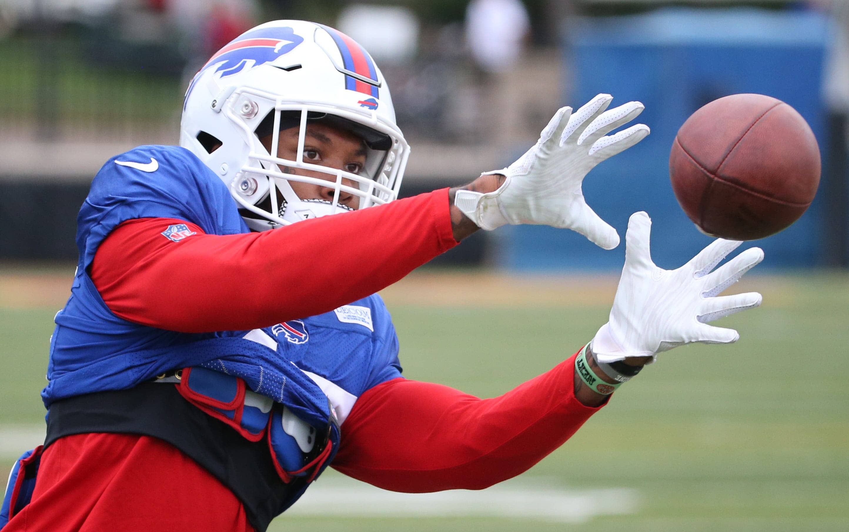 Buffalo Bills cornerback Christian Benford (47) watches the