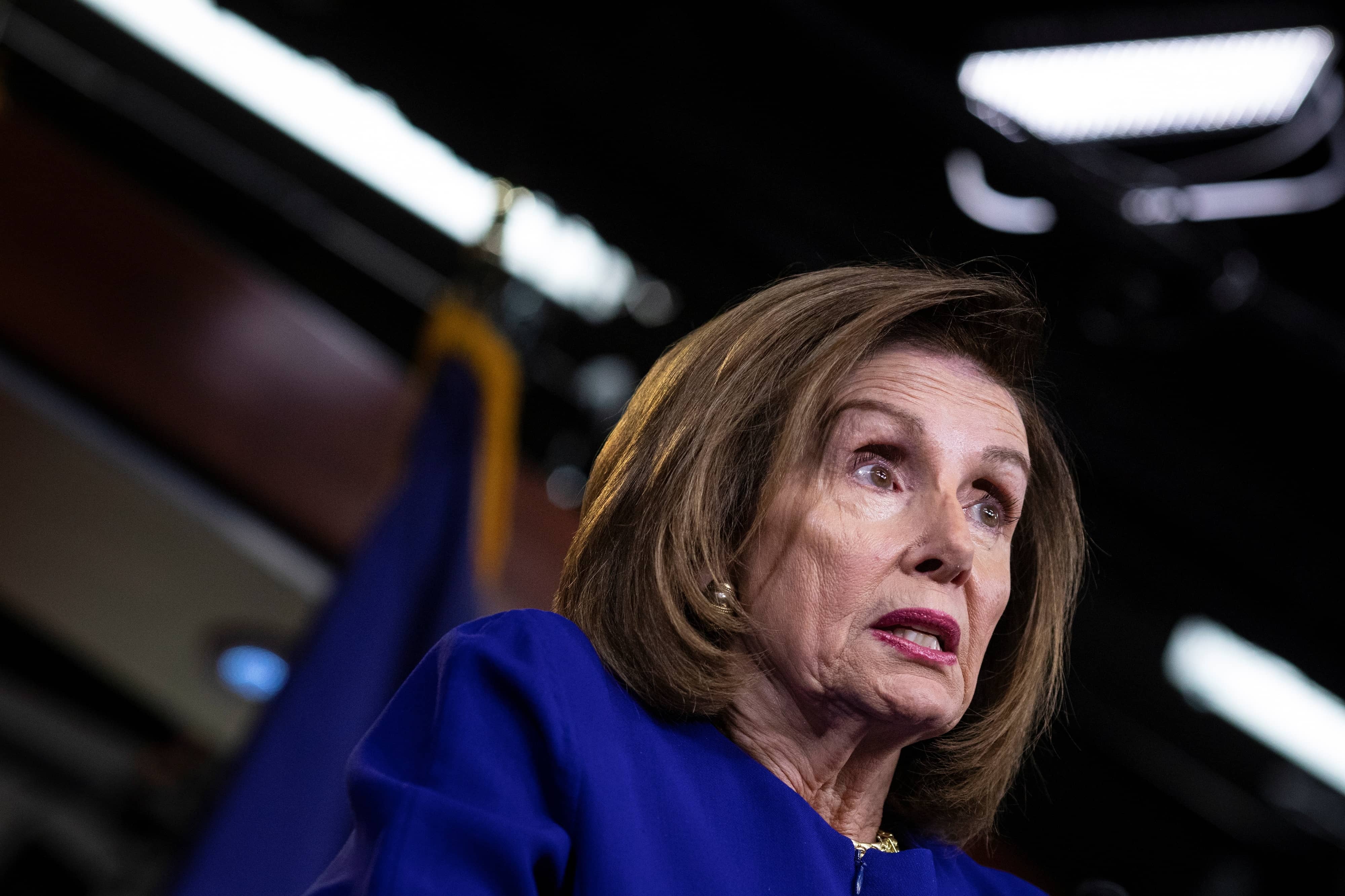 speaker-pelosi-hosts-her-weekly-news-conference-on-capitol-hill-in-washington