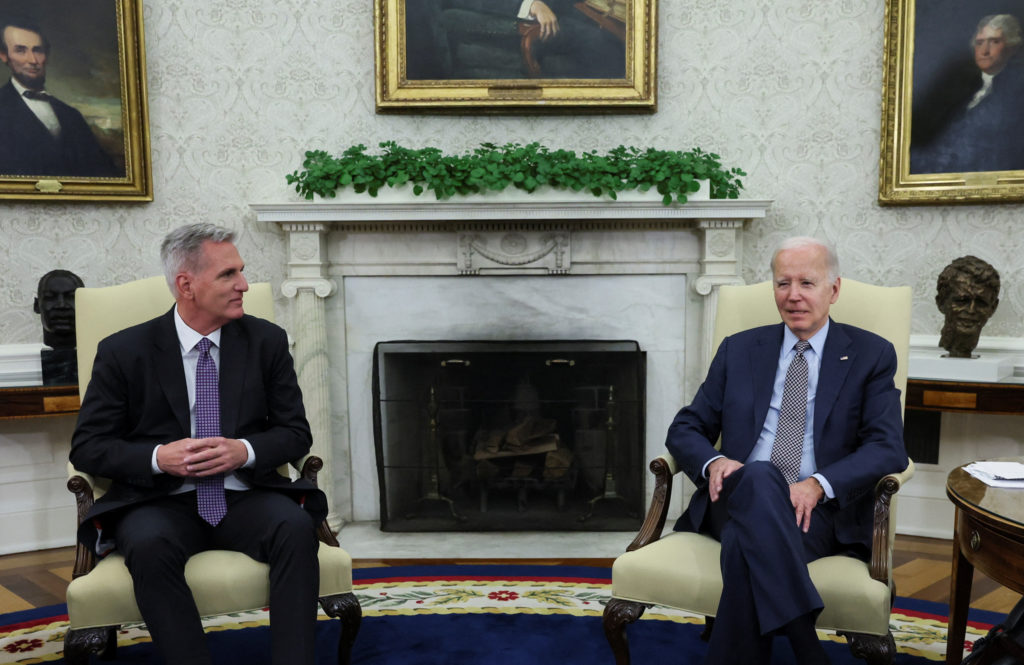 u-s-president-joe-biden-holds-debt-limit-talks-with-house-speaker-kevin-mccarthy-at-the-white-house-in-washington