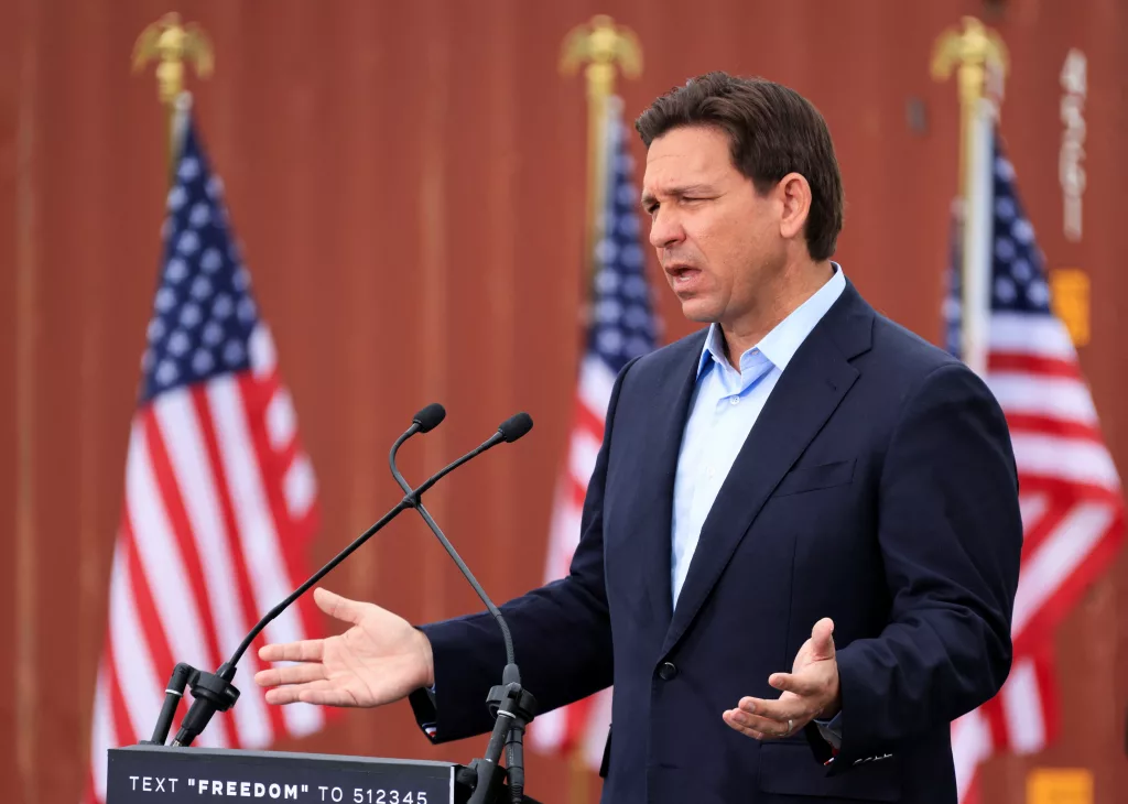 republican-presidential-candidate-and-florida-governor-ron-desantis-visits-long-beach